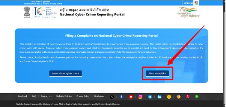 Click on file a complaint
