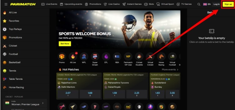 Visit the Parimatch website Visit the Parimatch website